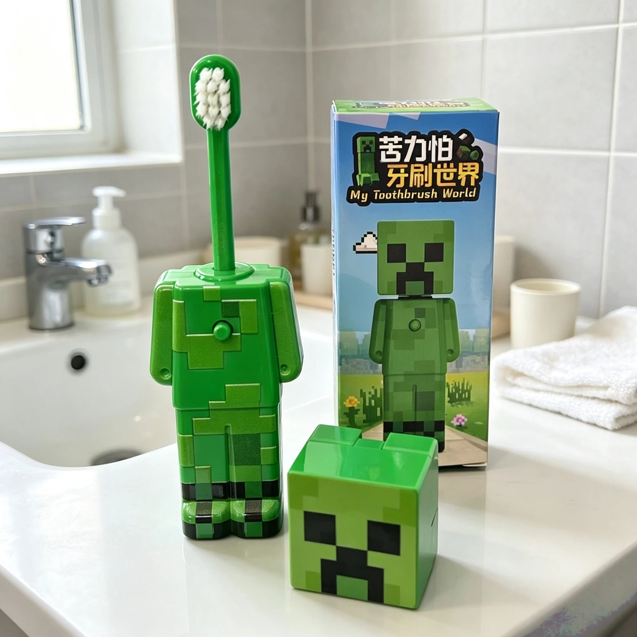 Nouvelle brosse à dents transformable 2026 à thème Anime, figurines MC mignonnes, à poils souples et fins, idéale pour les cadeaux