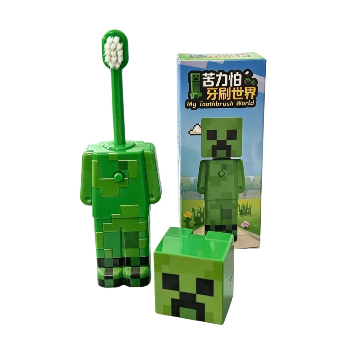 Nouvelle brosse à dents transformable 2026 à thème Anime, figurines MC mignonnes, à poils souples et fins, idéale pour les cadeaux