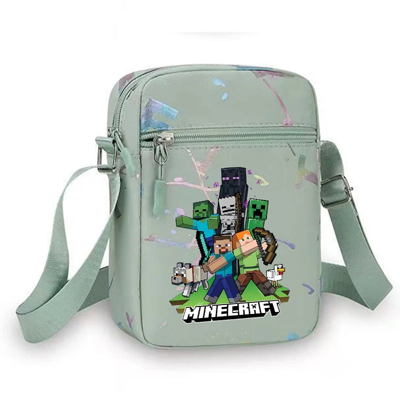 Sac à bandoulière à thème de jeu, sac à bandoulière de dessin animé Minecrafted pour homme, pochette de rangement pour téléphone portable, sac à main pour homme, cadeau d'anniversaire