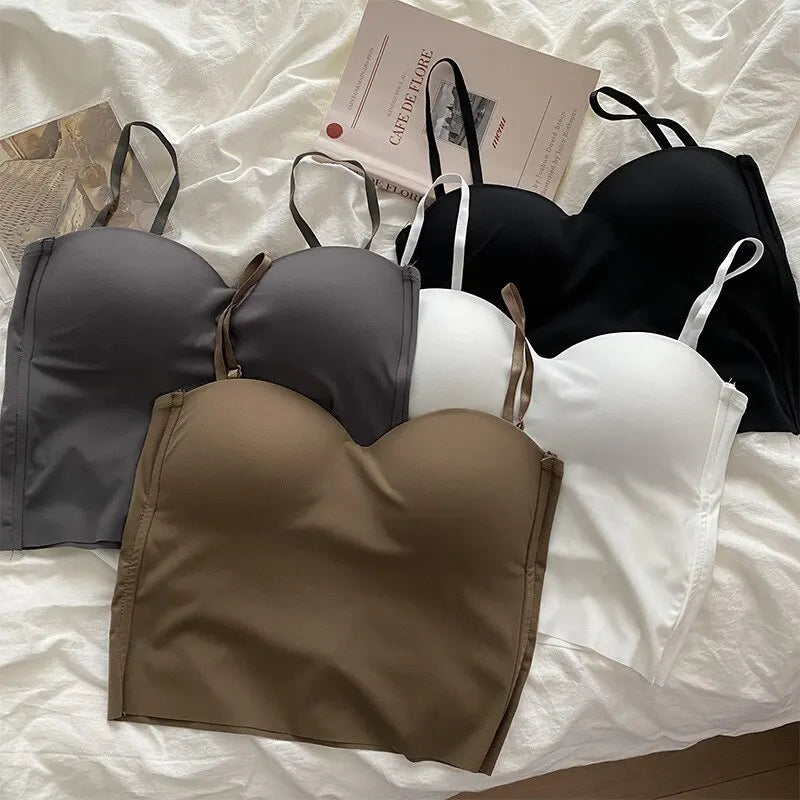 1pc populaire Cool solide tricoté Yoga débardeur de gymnastique soutien-gorge sans couture respectueux de la peau U-back gilet avec coussin de poitrine fixe jarretelle pour les femmes