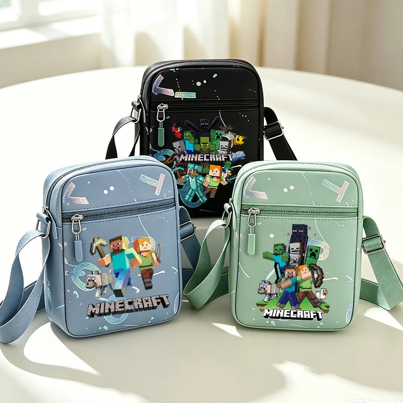 Sac à bandoulière à thème de jeu, sac à bandoulière de dessin animé Minecrafted pour homme, pochette de rangement pour téléphone portable, sac à main pour homme, cadeau d'anniversaire