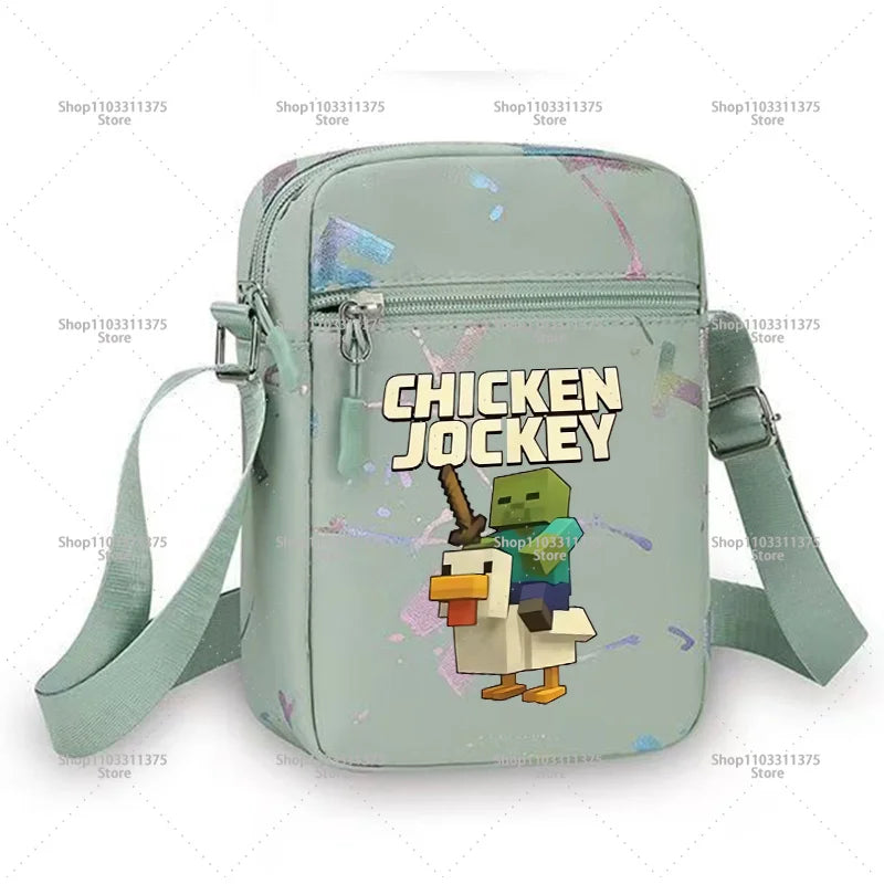 Sac à bandoulière à thème de jeu, sac à bandoulière de dessin animé Minecrafted pour homme, pochette de rangement pour téléphone portable, sac à main pour homme, cadeau d'anniversaire