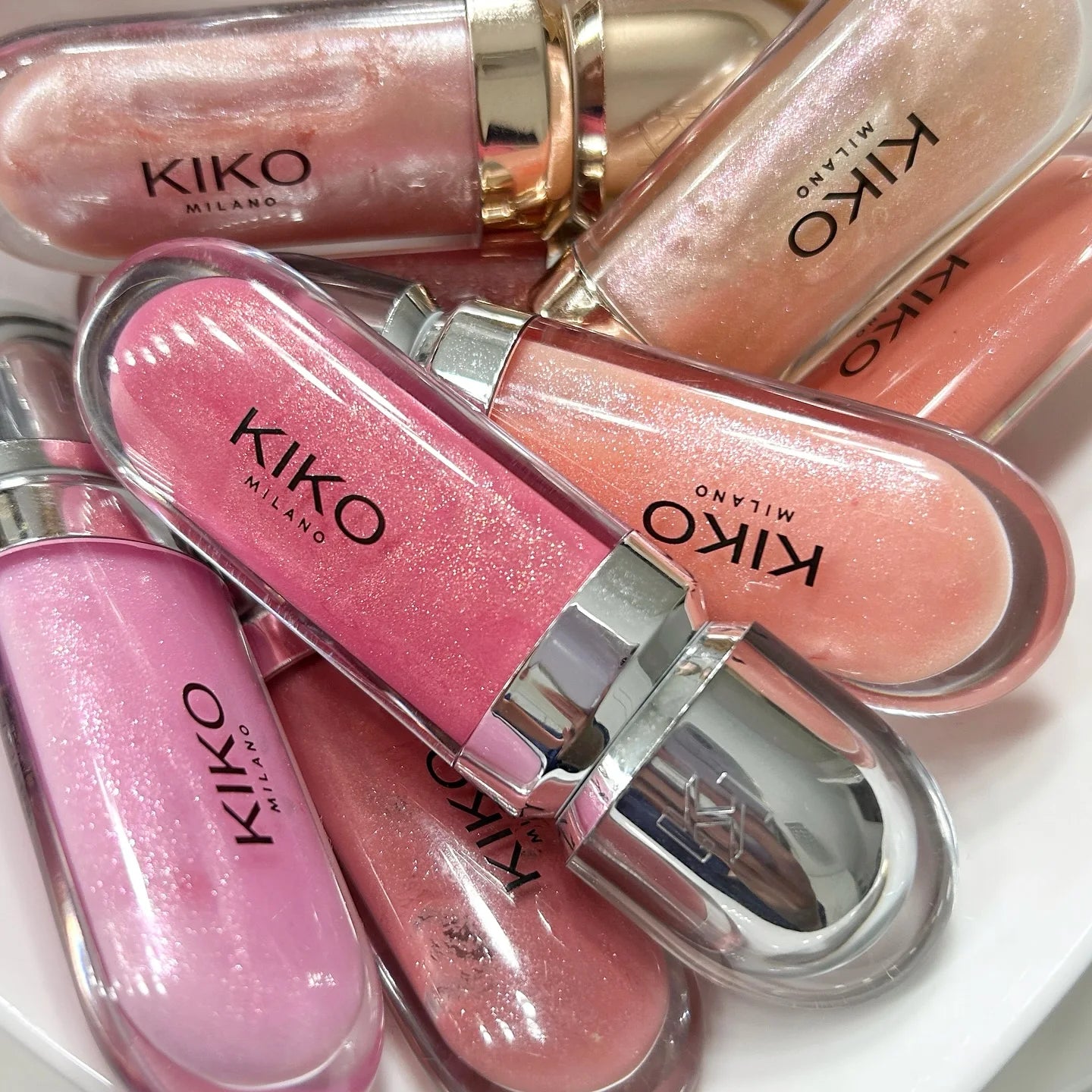 Kiko Original Gloss à lèvres effet miroir 3D, waterproof, longue tenue et anti-transfert, couleur douce couleur pâte de haricot, rouge brillant fin et charmant