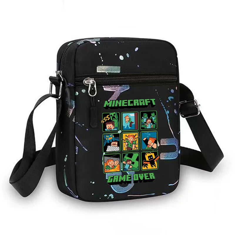 Sac à bandoulière à thème de jeu, sac à bandoulière de dessin animé Minecrafted pour homme, pochette de rangement pour téléphone portable, sac à main pour homme, cadeau d'anniversaire