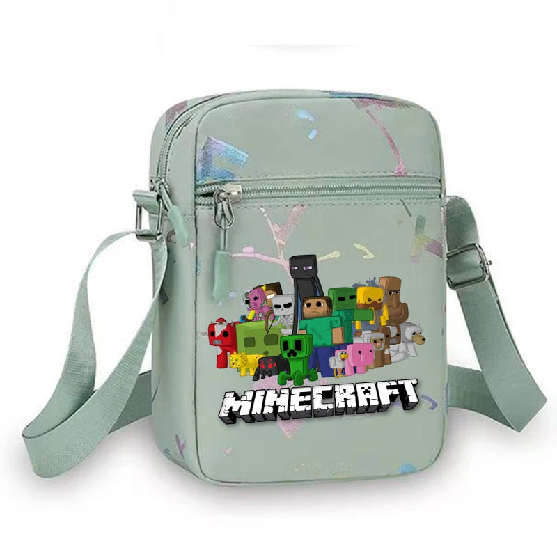 Sac à bandoulière à thème de jeu, sac à bandoulière de dessin animé Minecrafted pour homme, pochette de rangement pour téléphone portable, sac à main pour homme, cadeau d'anniversaire