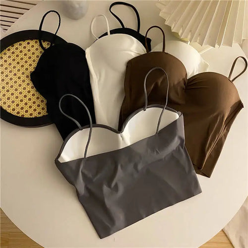 1pc populaire Cool solide tricoté Yoga débardeur de gymnastique soutien-gorge sans couture respectueux de la peau U-back gilet avec coussin de poitrine fixe jarretelle pour les femmes