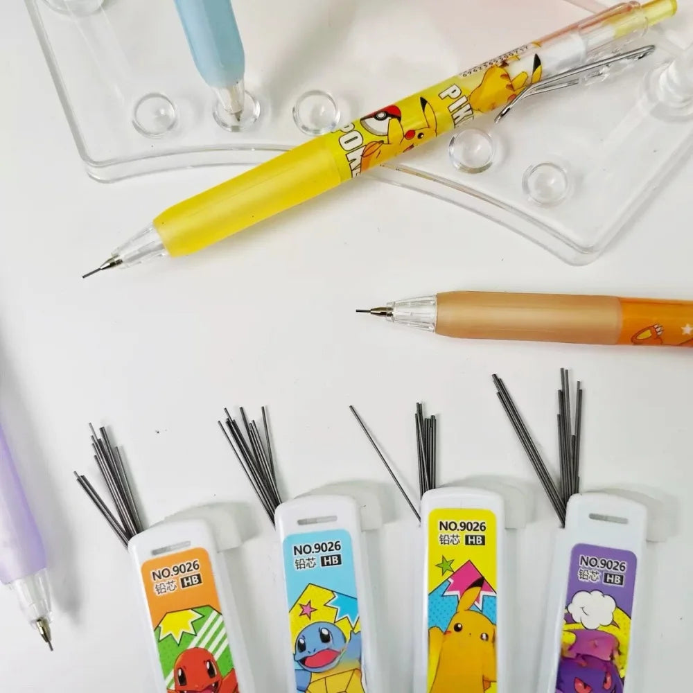 Ensemble de crayons mécaniques Pokemon Pikachu, dessin animé Squirtle Psyduck, crayons à dessin de 0.5Mm, papeterie scolaire et de bureau, cadeaux