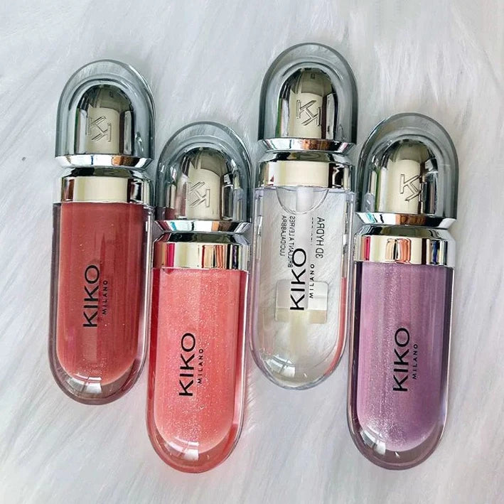 Kiko Original Gloss à lèvres effet miroir 3D, waterproof, longue tenue et anti-transfert, couleur douce couleur pâte de haricot, rouge brillant fin et charmant