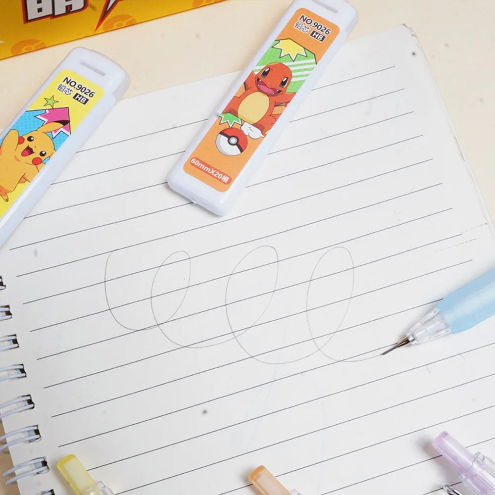 Ensemble de crayons mécaniques Pokemon Pikachu, dessin animé Squirtle Psyduck, crayons à dessin de 0.5Mm, papeterie scolaire et de bureau, cadeaux